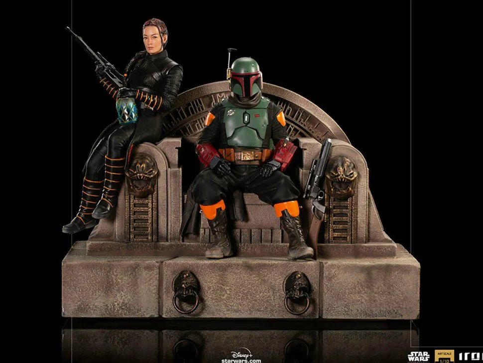 Star Wars: The Mandalorian - Boba Fett & Fennec on Throne Deluxe 1/10th Scale Statue
