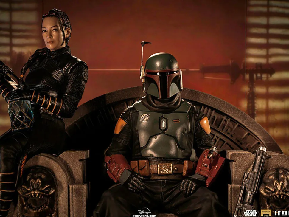 Star Wars: The Mandalorian - Boba Fett & Fennec on Throne Deluxe 1/10th Scale Statue