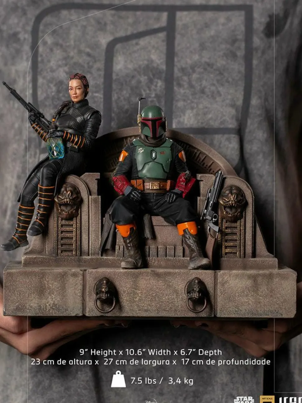 Star Wars: The Mandalorian - Boba Fett & Fennec on Throne Deluxe 1/10th Scale Statue