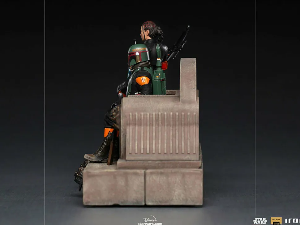 Star Wars: The Mandalorian - Boba Fett & Fennec on Throne Deluxe 1/10th Scale Statue
