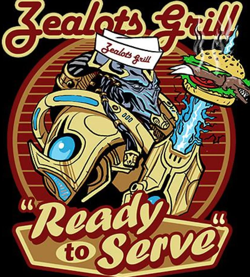 StarCraft - Protoss Zealot's Grill Ready To Serve Male T-Shirt