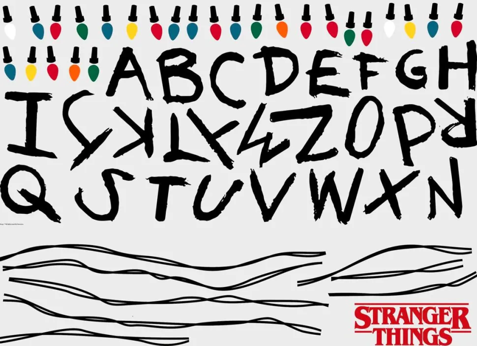 Stranger Things - Alphabet Christmas Light Peel and Stick Giant Wall Decals