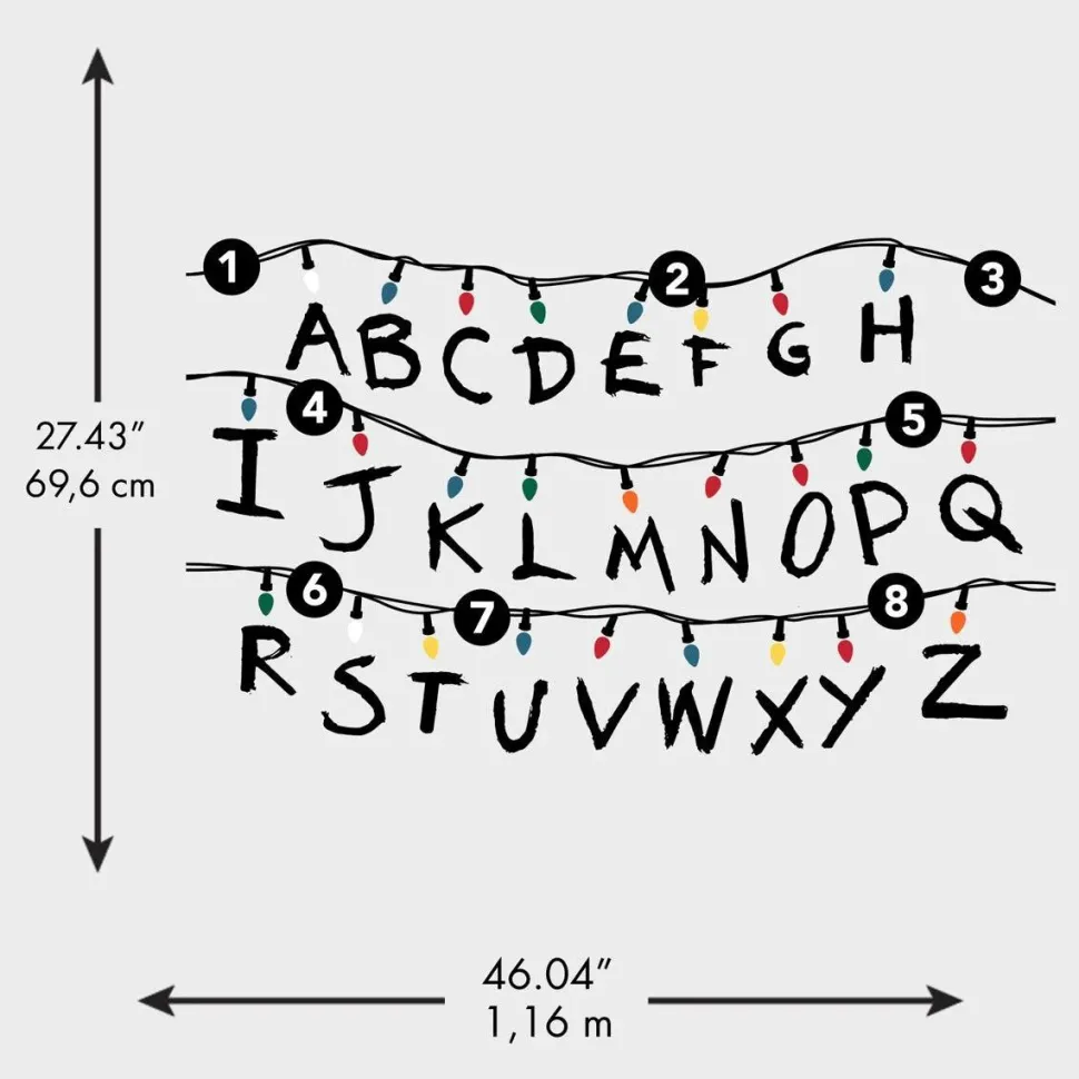 Stranger Things - Alphabet Christmas Light Peel and Stick Giant Wall Decals
