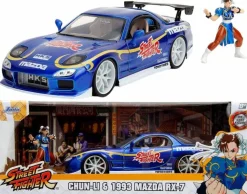 Street Fighter - Chun-Li & 1993 Mazda RX-7 Anime Hollywood Rides 1/24th Scale Die-Cast Vehicle Replica