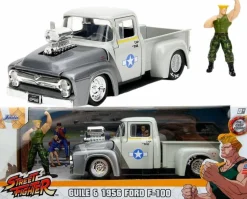 Street Fighter - Guile & 1856 Ford F-100 Anime Hollywood Rides 1/24th Scale Die-Cast Vehicle Replica