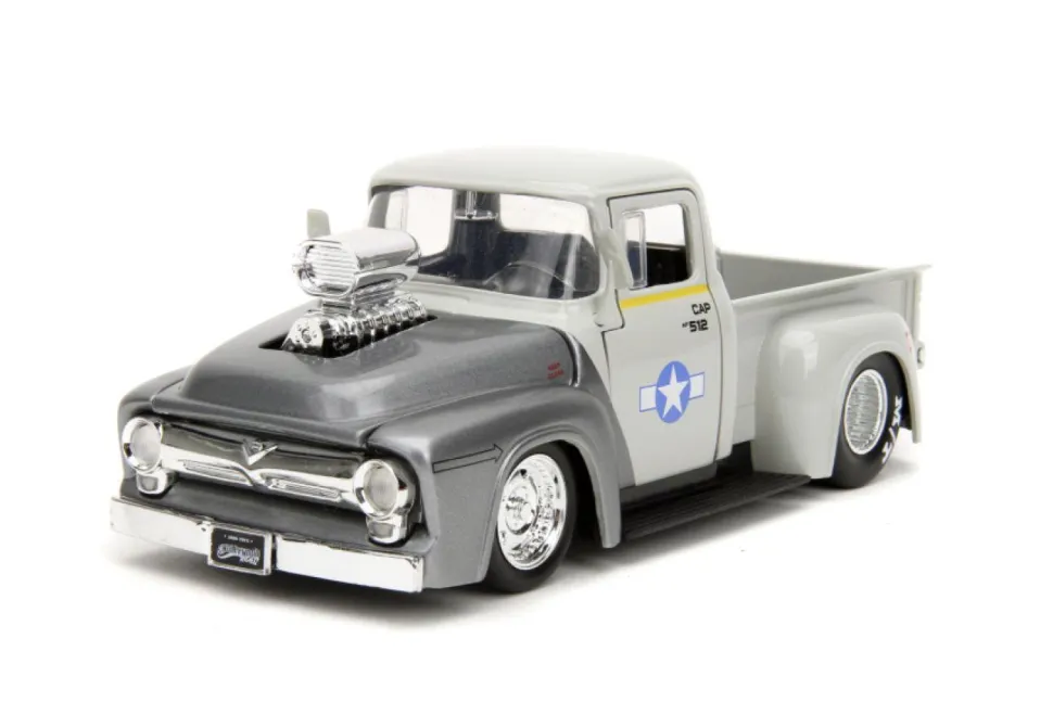Street Fighter - Guile & 1856 Ford F-100 Anime Hollywood Rides 1/24th Scale Die-Cast Vehicle Replica