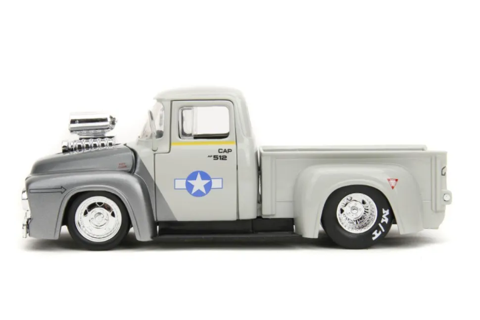 Street Fighter - Guile & 1856 Ford F-100 Anime Hollywood Rides 1/24th Scale Die-Cast Vehicle Replica