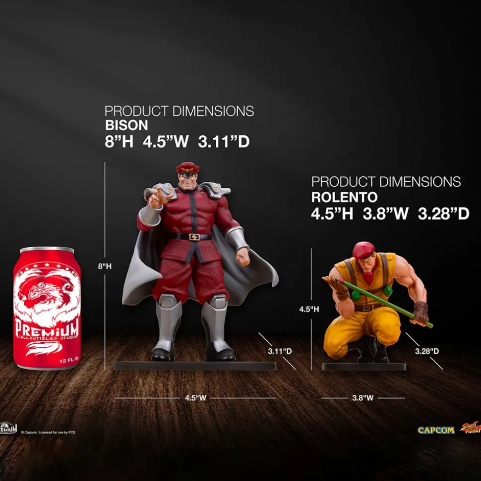Street Fighter - M. Bison & Rolento 1/10th Scale Statue Set of 2