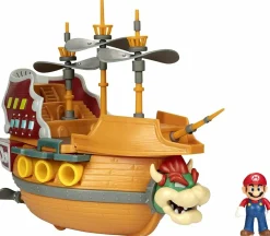 Super Mario - Bowser's Airship World of Nintendo Deluxe 15” Action Figure Playset