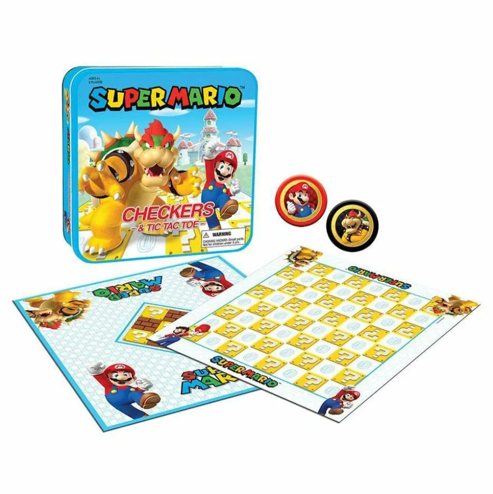 Super Mario - Checkers & Tic Tac Toe Board Game Set