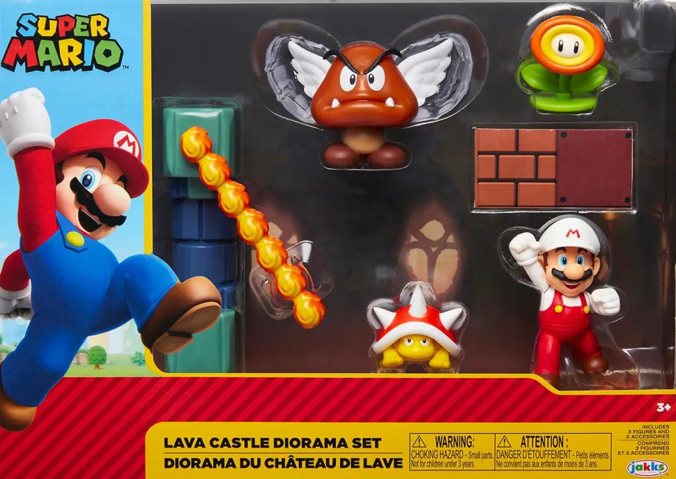 Super Mario - Lava Castle Diorama World of Nintendo 2.5” Scale Action Figure Playset