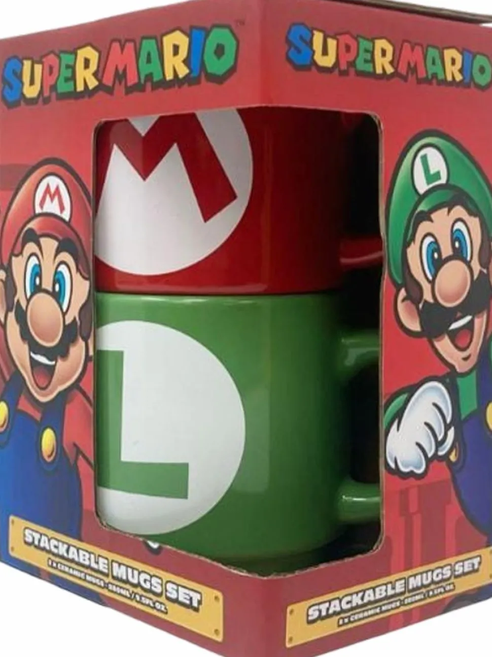 Super Mario - Mario & Luigi Initials Stackable Ceramic Mug 2-Pack