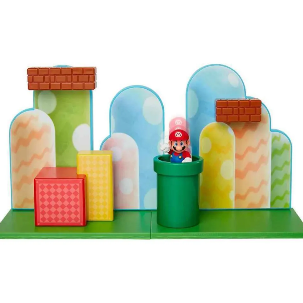 Super Mario - Mario with Acorn Plains Diorama World of Nintendo 2.5" Scale Action Figure Playset
