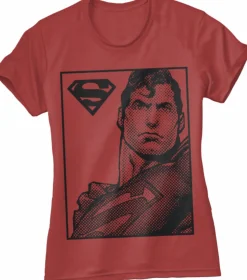 Superman - Pixel Red Female T-Shirt