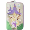Tangled - Rapunzel Swinging From Tower 4” Faux Leather Zip-Around Wallet