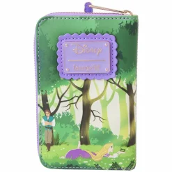 Tangled - Rapunzel Swinging From Tower 4” Faux Leather Zip-Around Wallet
