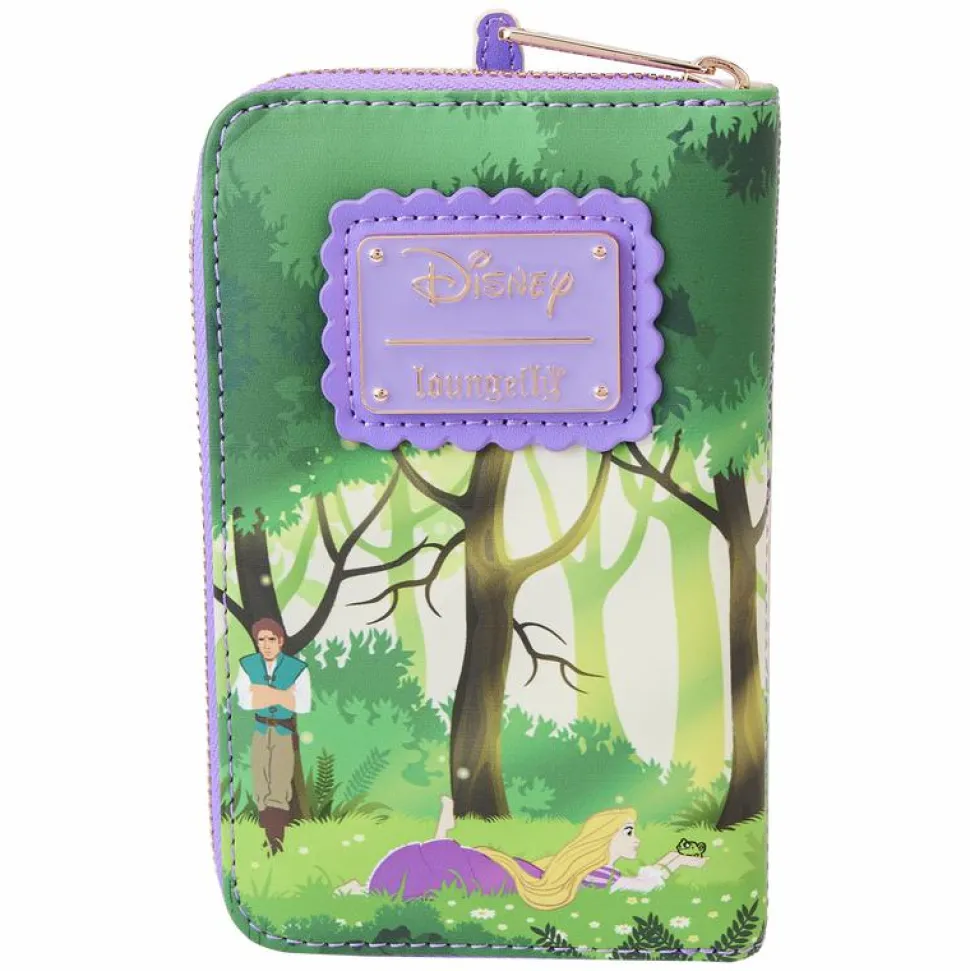 Tangled - Rapunzel Swinging From Tower 4” Faux Leather Zip-Around Wallet