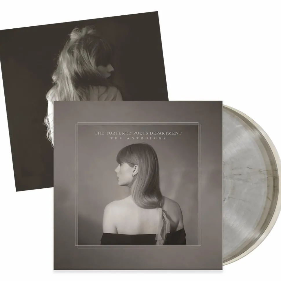 Taylor Swift - The Tortured Poets Department: The Anthology 4xLP Vinyl Record (Clear Marbled, Grey Marbled Translucent, Dark Grey Marbled Translucent & Gold Marbled Translucent Coloured Vinyl)