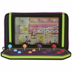 Teenage Mutant Ninja Turtles - 40th Anniversary Vintage Arcade Lenticular Glow in the Dark 4" Faux Leather Zip-Around Wallet