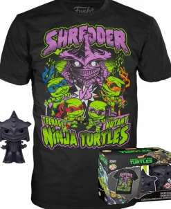 Teenage Mutant Ninja Turtles II: The Secret of the Ooze (1991) - Shredder Diamond Glitter Pop! Vinyl Figure & T-Shirt Box Set