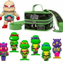 Teenage Mutant Ninja Turtles - Leonardo, Michelangelo, Raphael, Donatello, Bebop & Rocksteady Blacklight Vinyl SODA Figure in Collector Can 6-Pack with Cooler Bag & 6" Krang (Funko / Popcultcha Exclusive)