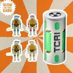 Teenage Mutant Ninja Turtles (1987) - Mutagen Ooze Canister Glow-in-the-Dark ReAction 3.75” Action Figure 4-Pack (2020 SDCC Exclusive)
