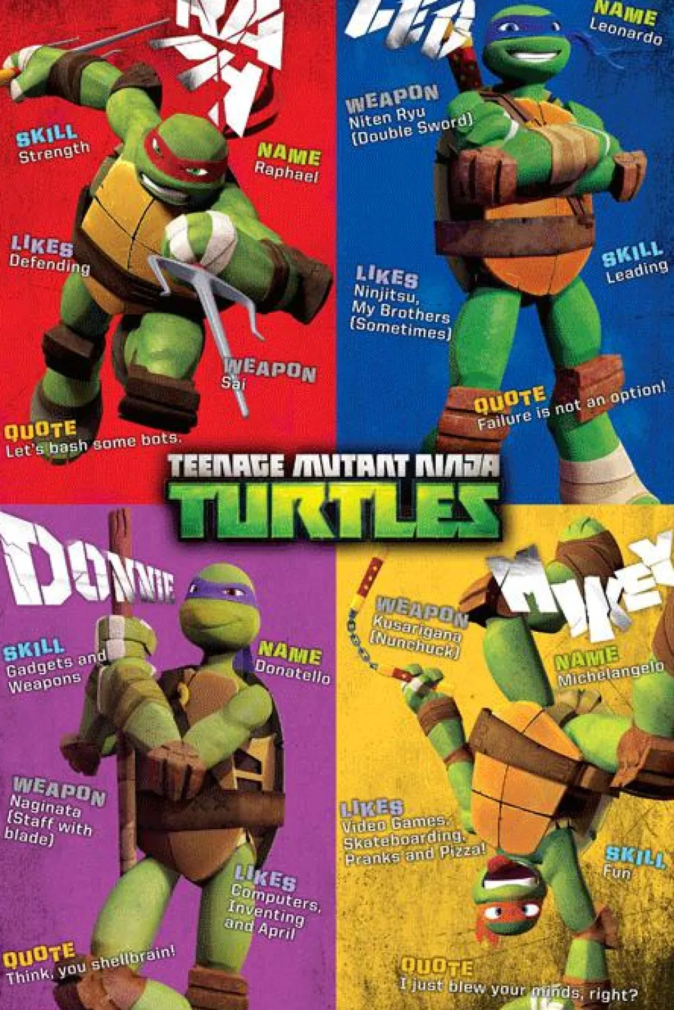Teenage Mutant Ninja Turtles - Quad Characters Poster