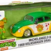 Teenage Mutant Ninja Turtles (1987) - Michelangelo & 1959 Volkswagen Drag Beetle Hollywood Rides 1/24th Scale Die-Cast Vehicle Replica