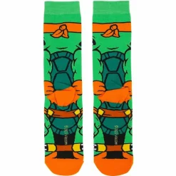 Teenage Mutant Ninja Turtles (1987) - Michelangelo Animigos 360 Character Crew Socks (US Men's 8-12)