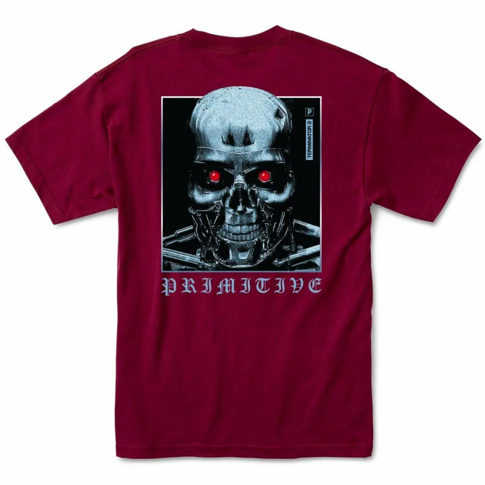 Terminator 2: Judgement Day - Terminator x Primitive Machine Burgandy T-Shirt