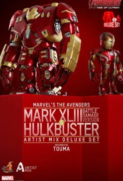 The Avengers - Avengers 2: Age of Ultron - Iron Man Hulkbuster and Battle Damaged Iron Man Mark XLIII (43) Hot Toys Artist Mix Bobble Head 2-Pack