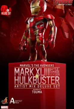The Avengers - Avengers 2: Age of Ultron - Iron Man Hulkbuster and Battle Damaged Iron Man Mark XLIII (43) Hot Toys Artist Mix Bobble Head 2-Pack