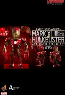 The Avengers - Avengers 2: Age of Ultron - Iron Man Hulkbuster and Battle Damaged Iron Man Mark XLIII (43) Hot Toys Artist Mix Bobble Head 2-Pack