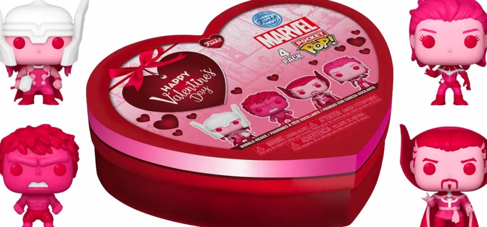 The Avengers - Valentine’s Day Heart-Shaped Box Pocket Pop! Vinyl Figure 4-Pack