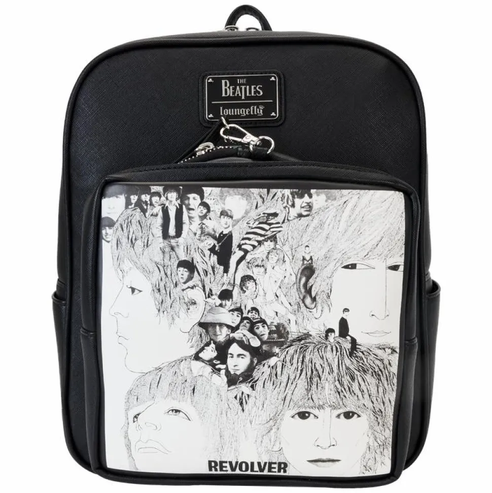 The Beatles - Revolver Album Cover 12" Faux Leather Mini Backpack with Record Coin Bag