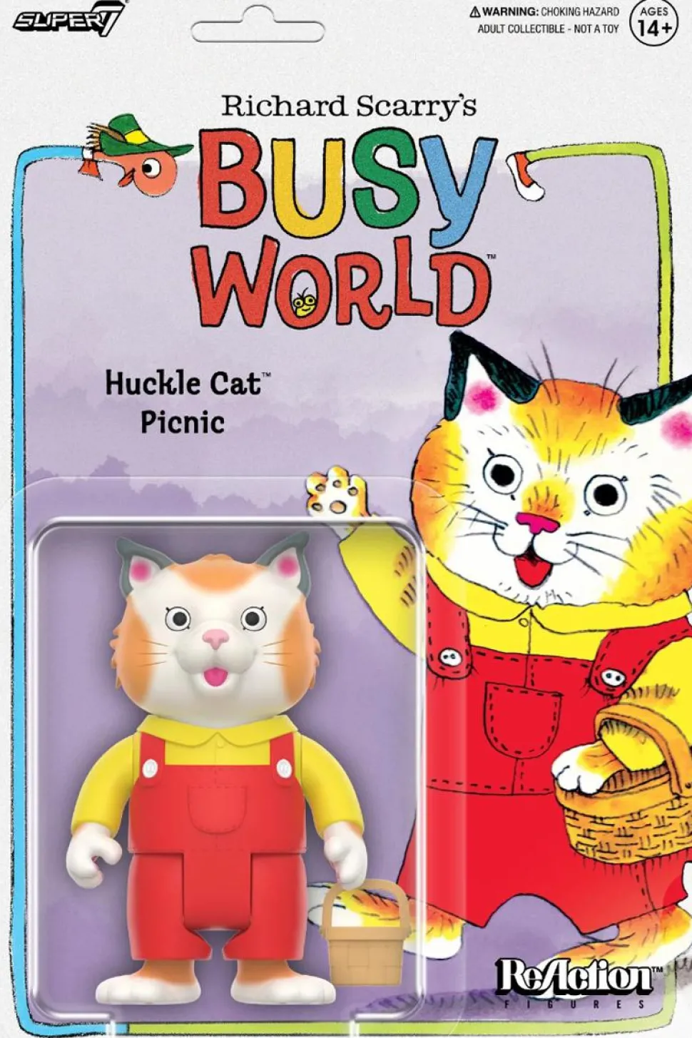 The Busy World of Richard Scarry - Huckle Cat Picnic (Overalls) ReAction 3.75" Action Figure (Wave 2)