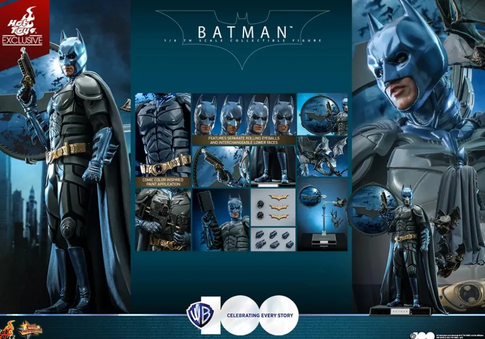 The Dark Knight (2008) - Batman (Comic Colours) Warner Bros. 100th Anniversary Hot Toys 1/6th Scale Action Figure