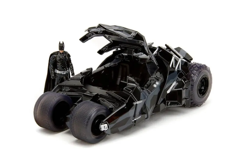 The Dark Knight (2008) - Batman & Tumbler Batmobile (Black Camo) 1/24th Scale Figure & Die-Cast Vehicle Replica Set (2023 SDCC Exclusive)