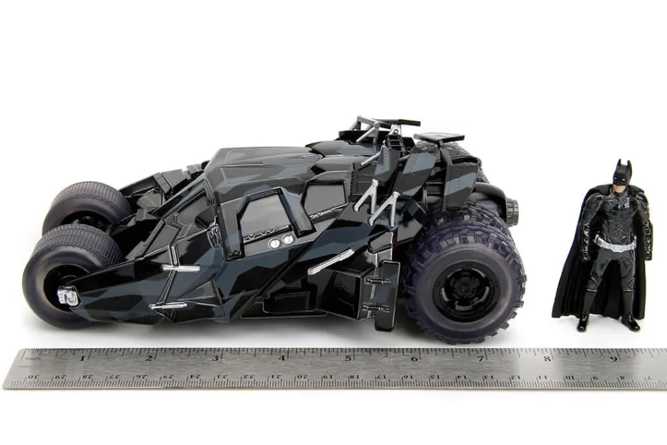 The Dark Knight (2008) - Batman & Tumbler Batmobile (Black Camo) 1/24th Scale Figure & Die-Cast Vehicle Replica Set (2023 SDCC Exclusive)
