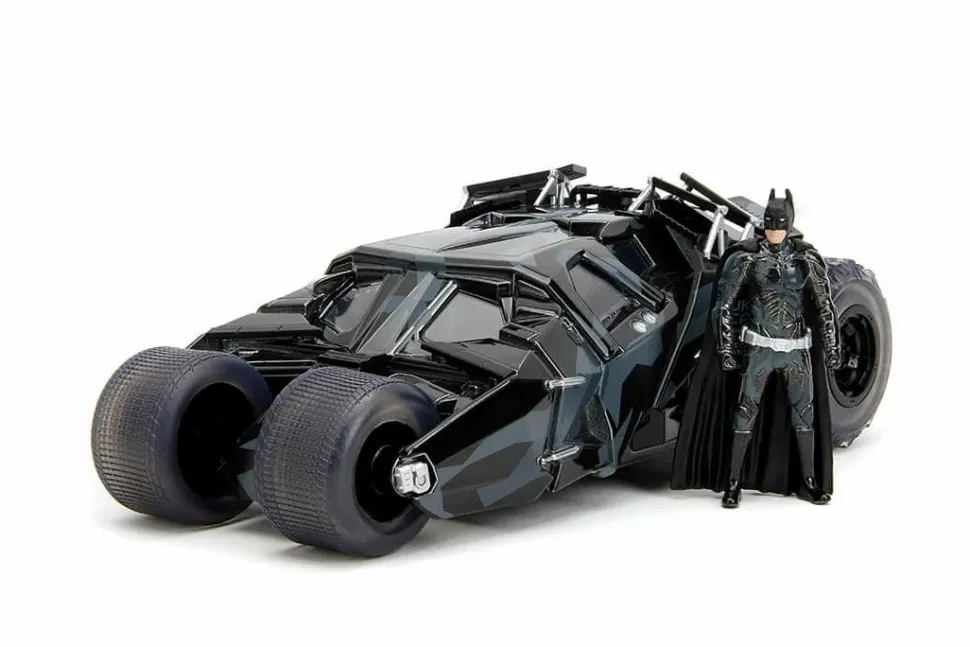 The Dark Knight (2008) - Batman & Tumbler Batmobile (Black Camo) 1/24th Scale Figure & Die-Cast Vehicle Replica Set (2023 SDCC Exclusive)