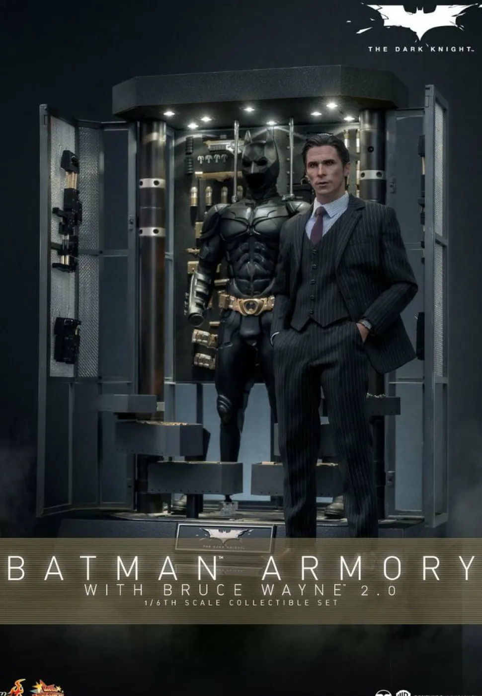 The Dark Knight (2008) - Batman Armory with Bruce Wayne (2.0) 1/6th Scale Hot Toys Action Figure Set