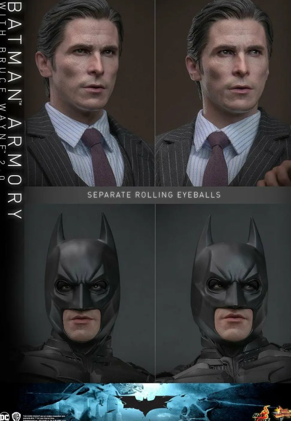 The Dark Knight (2008) - Batman Armory with Bruce Wayne (2.0) 1/6th Scale Hot Toys Action Figure Set