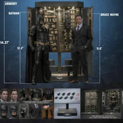 The Dark Knight (2008) - Batman Armory with Bruce Wayne (2.0) 1/6th Scale Hot Toys Action Figure Set