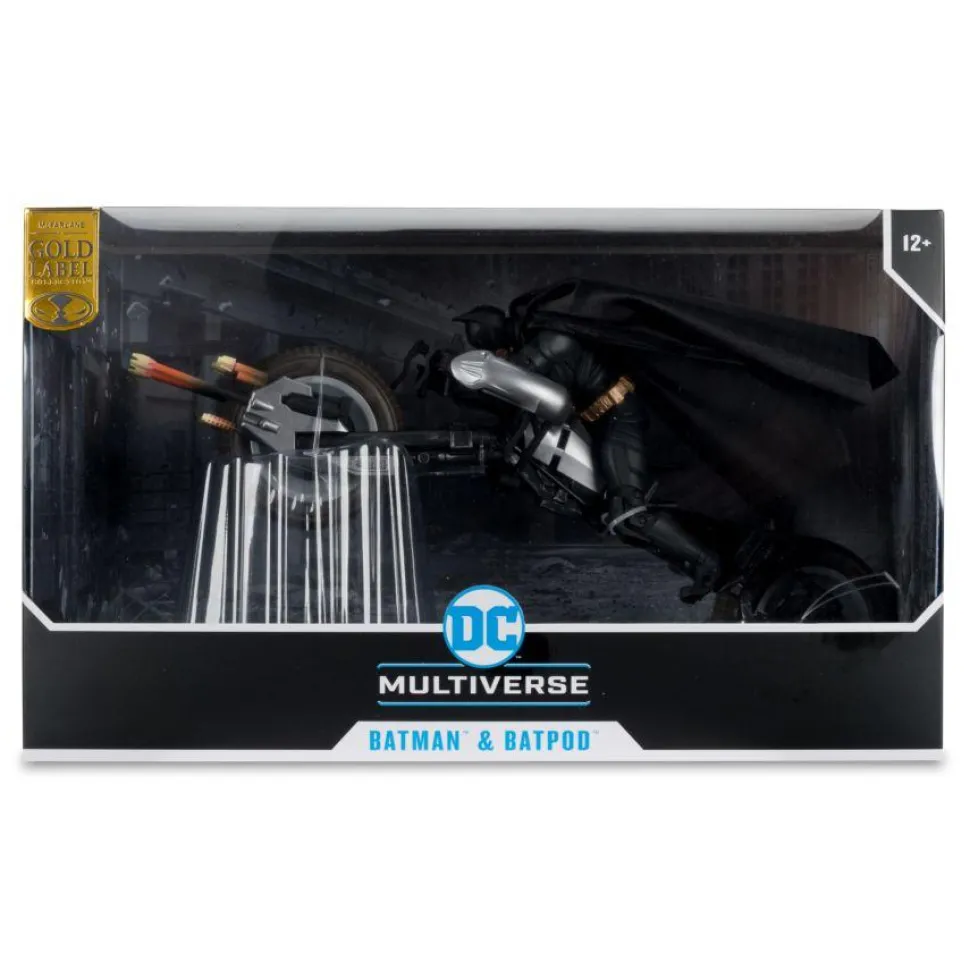 The Dark Knight Rises (2012) - Batman & Batpod DC Multiverse Gold Label 7" Scale Action Figure Vehicle 2-Pack