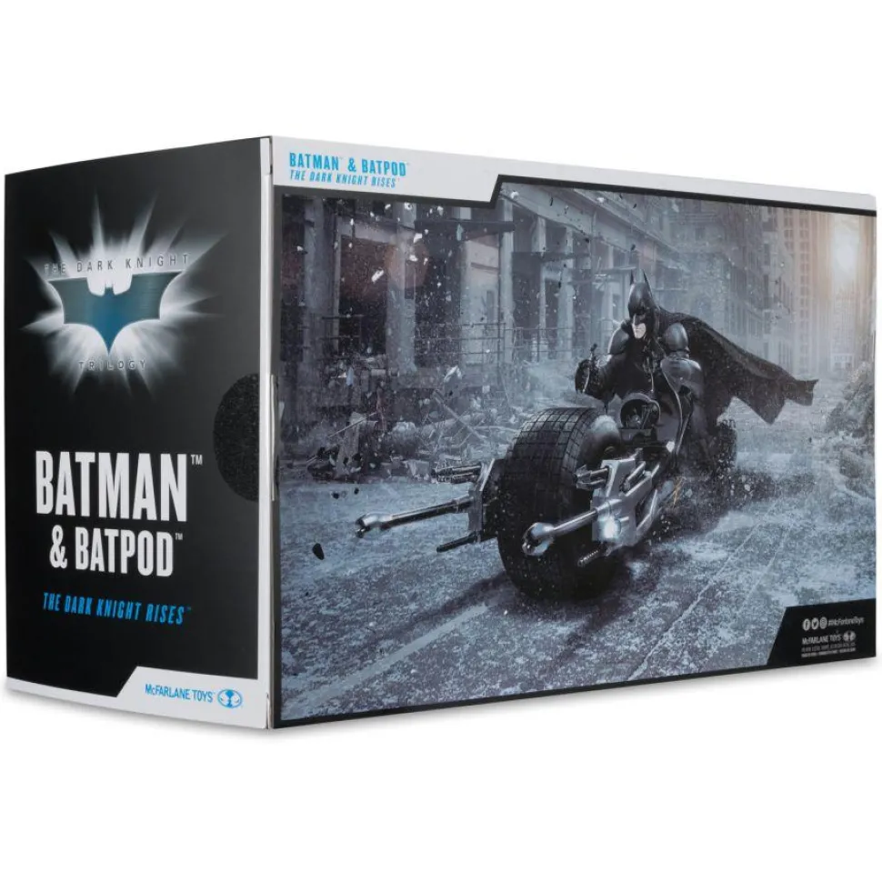 The Dark Knight Rises (2012) - Batman & Batpod DC Multiverse Gold Label 7" Scale Action Figure Vehicle 2-Pack