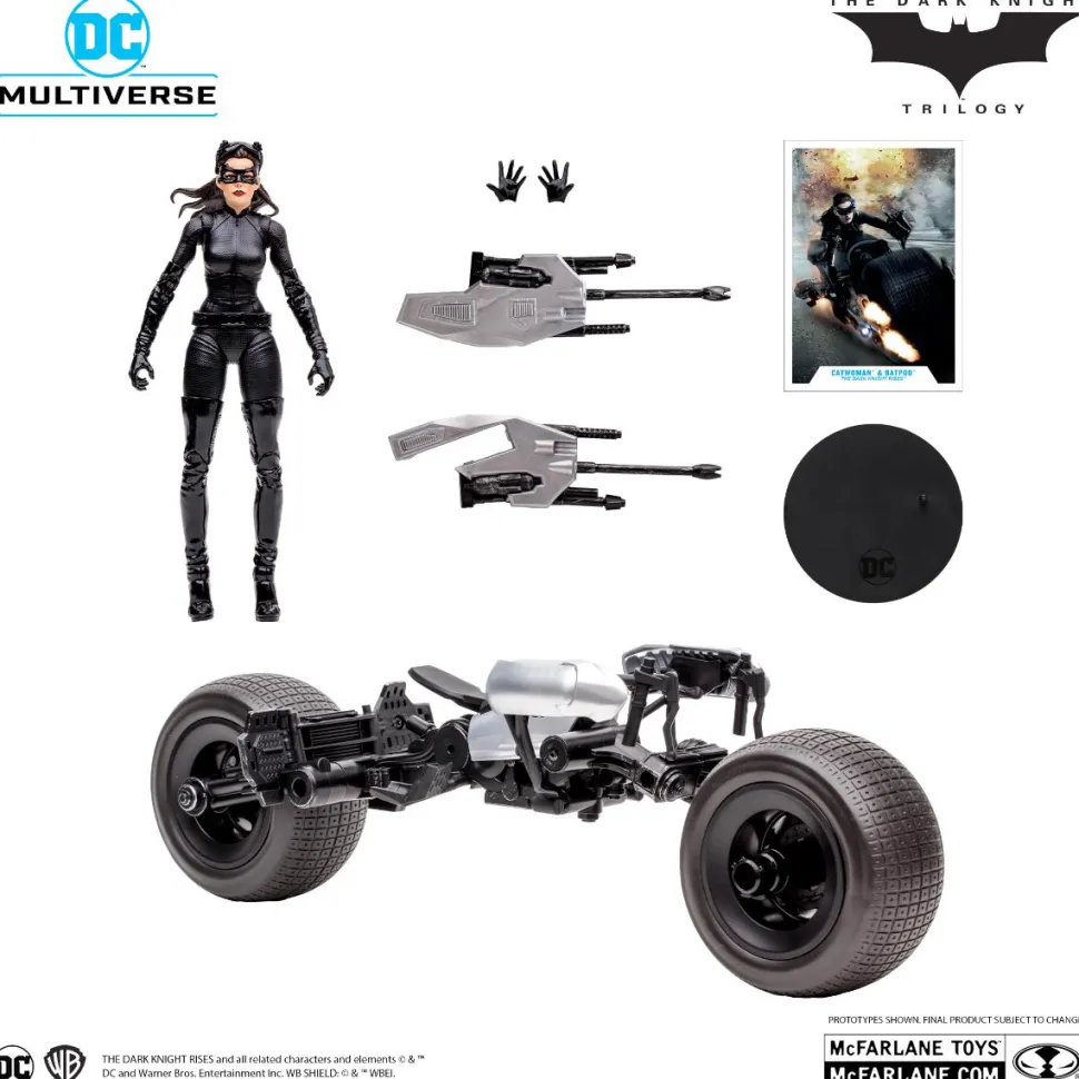 The Dark Knight Rises (2012) - Catwoman & Batpod DC Multiverse Gold Label 7" Scale Action Figure Vehicle 2-Pack