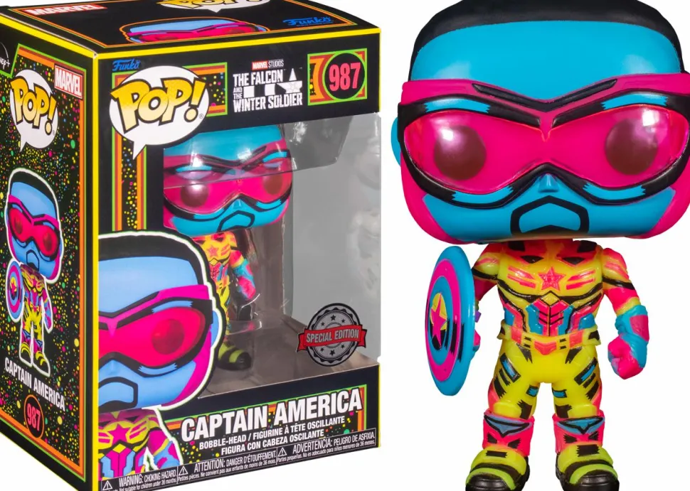 The Falcon and the Winter Soldier - Captain America Blacklight Pop! Vinyl Figure