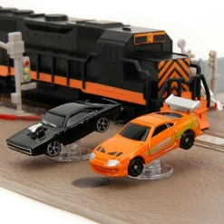 The Fast and the Furious - Final Race (Train Scene) Nano Scene 1.65" Scale Die-Cast Vehicle Diorama Playset