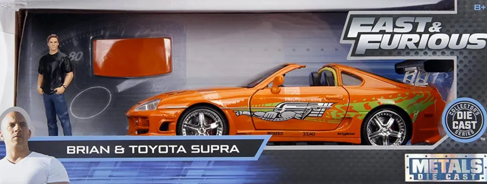 The Fast and the Furious - 1995 Toyota Supra 1/24th Scale Hollywood Rides Die-Cast Vehicle with Brian Figure