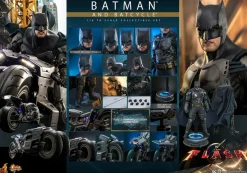The Flash - Batman & Batcycle 1/6th Scale Hot Toys Action Figure (Set of 2)